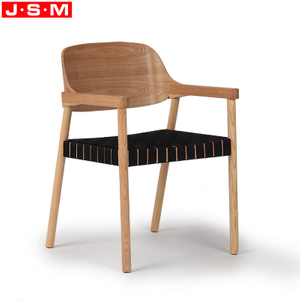 Modern Style Furniture Dining Room Chairs Black Belt Woven Wood Dining Chair