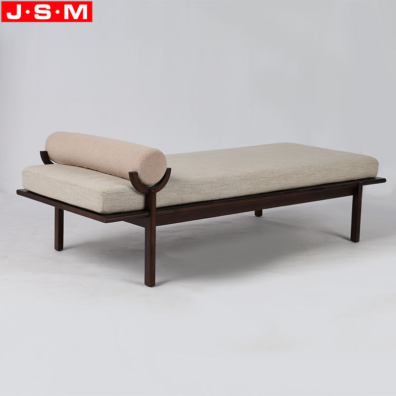 Modern Commercial Restaurant Outdoor Garden Upholstered Solid Wooden Bench
