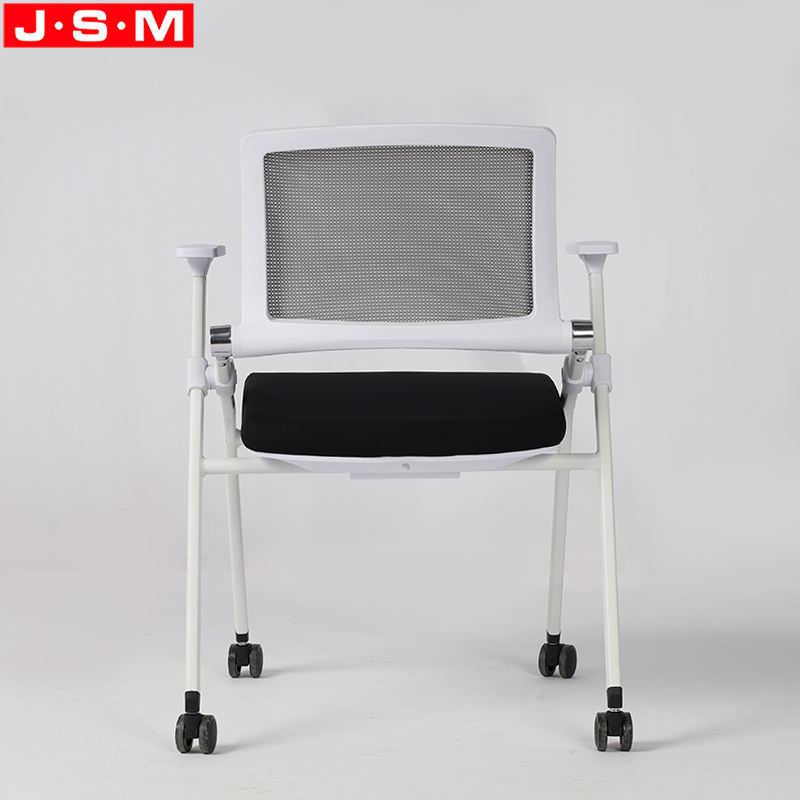 Metal Aluminum Alloy Office Chair Computer Foldable Mesh Office Chair With Four Wheel