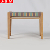 Hot Sale Wooden Legs Ottoman Stool Square Ottoman With Cloth Belt Seat