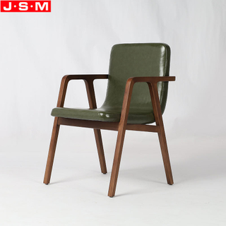 High Quality Armrest Restaurant Cafe Wooden Dining Chair With Cushion Seat