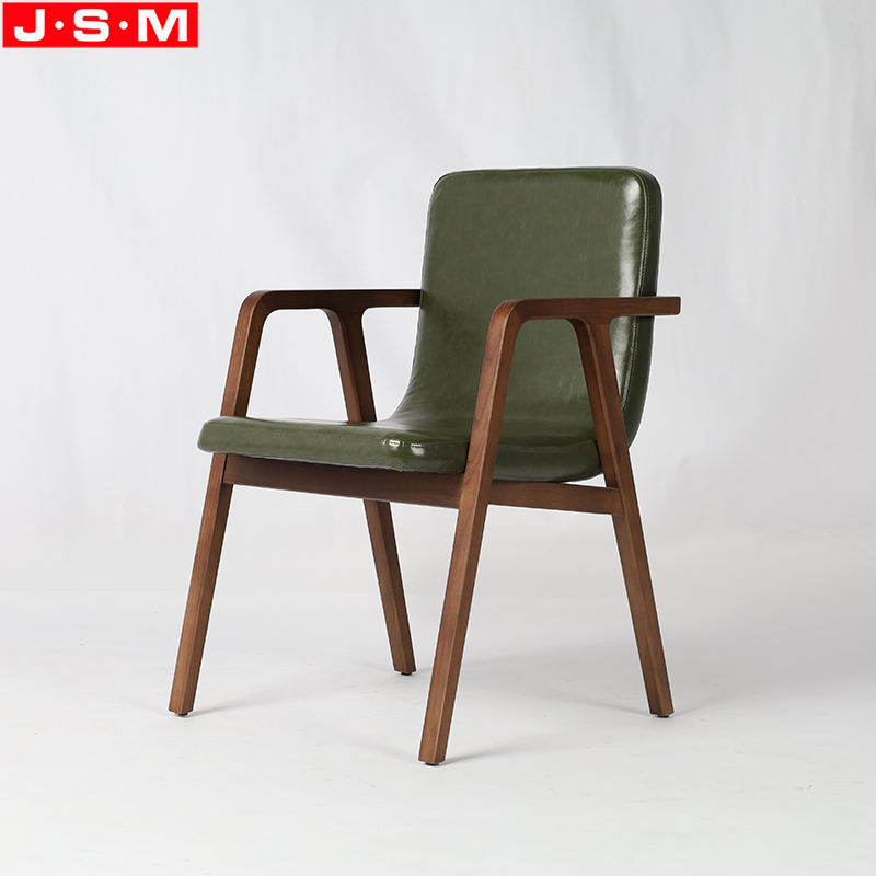 High Quality Armrest Restaurant Cafe Wooden Dining Chair With Cushion Seat