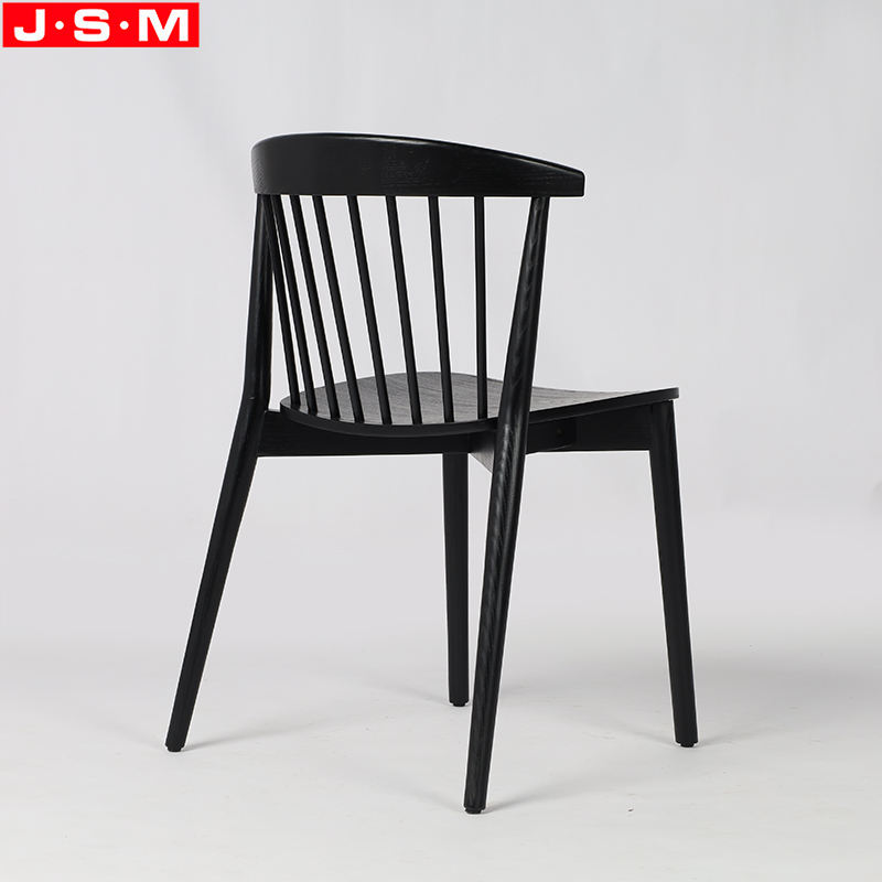 Manufacturer Ash Timber Classic Dining Chairs With Black Frame Veneer Seat