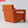 Metal Frame Leisure Sofa Chair Home Living Room Bedroom Armchair With Foam And Fabric