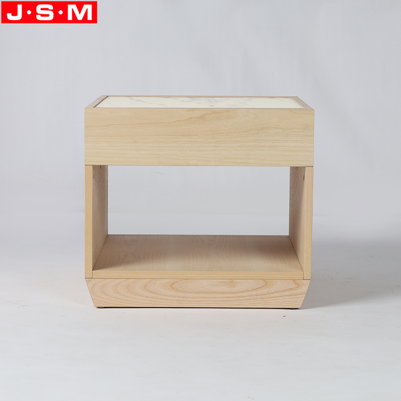 Veneer Carcase Wood Bedside Table