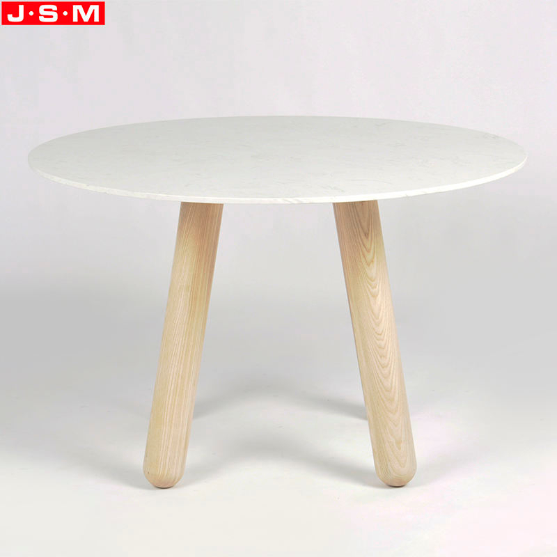 New Arrival Rock Slab Top Dining Table Ash Timber Base Dinning Room Table