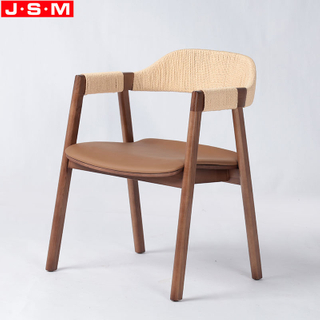 Wholesale Solid Wooden Cafe Paper Rope Back Decoration Restaurant Dining Chair