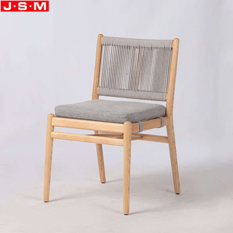 Wholesale Nordic Cotton Rope Woven Back Chairs Fabric Dining Chair