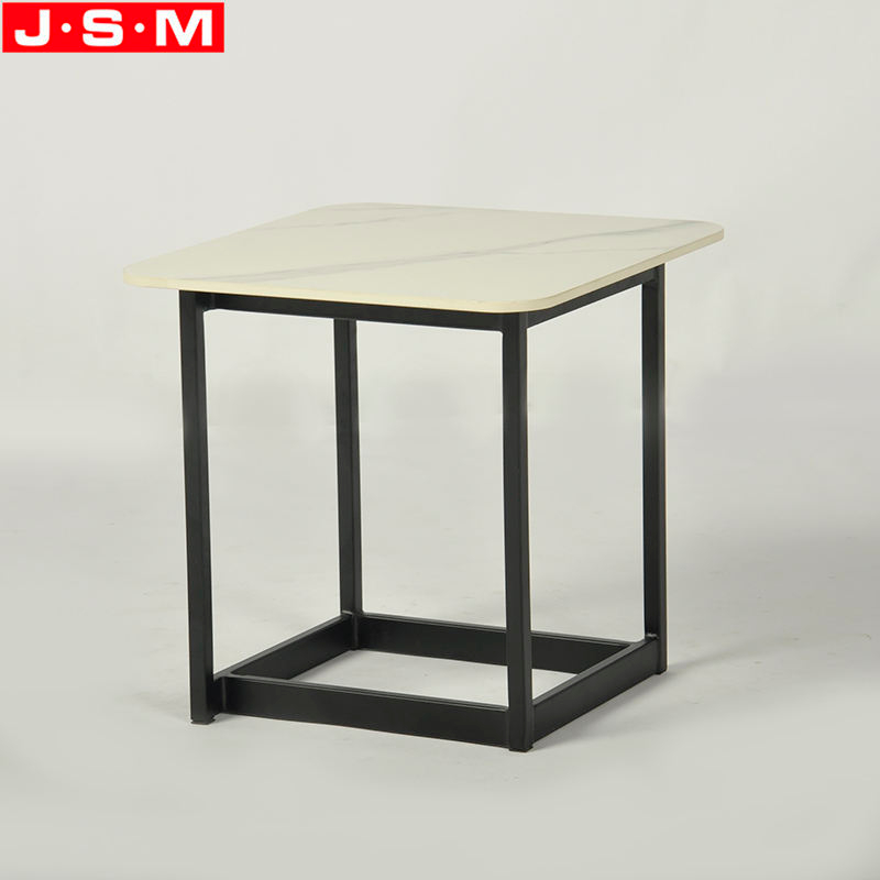 High End Artificial Stone Top Table Metal Frame Furniture Dining Room Tea Table