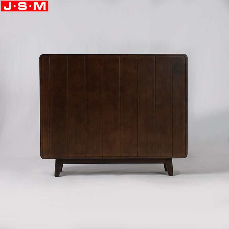 Custom Rustic Style Veneer Ash Timber Frame Wooden Brown Living Room Cabinet