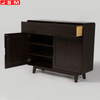 Custom Rustic Style Veneer Ash Timber Frame Wooden Brown Living Room Cabinet