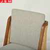 High Performance Ash Timber Frame Comfortable Seat Cushion Brown Dining Chair Without Armrests