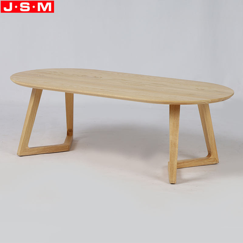 Wooden Veneer Table Top Living Room Coffee Table With Ash Timber Base