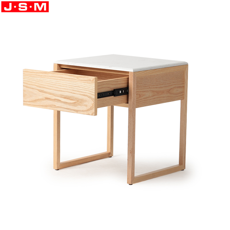 Nordic Minimalist Modern Man Made Stone Top Storage Small Cabinet Board Assembly Storage Bedside Table With One Drawer