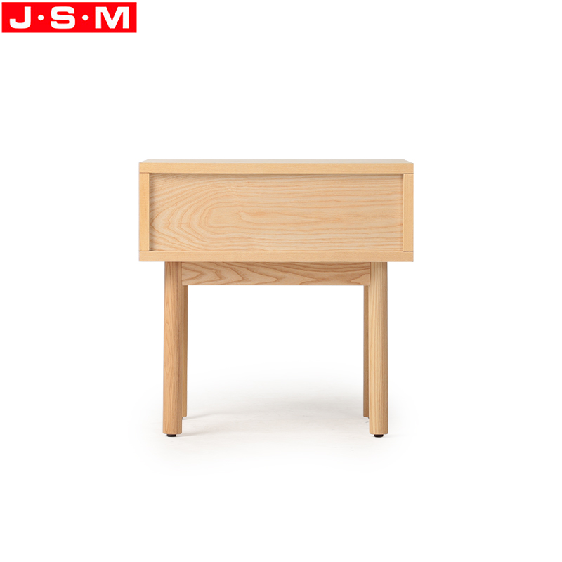 Customized Ash Wood Frame Bedroom Furniture With Storage Drawers Modern Bedside Table For Bedroom
