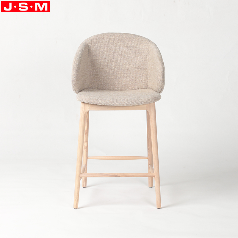Nordic Style Fashion Home Office Bar High Back Stool Ash Timber Base Wooden High Stool