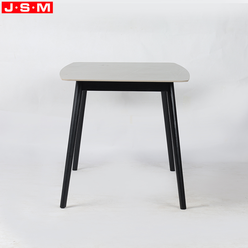 Ceramic Top Wood Dining Table Tempered Glass Top Dining Room Table