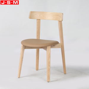 Ash Timber Frame Chairs Restaurant Cushion Back Nordic Dining Chair With Metal Leg