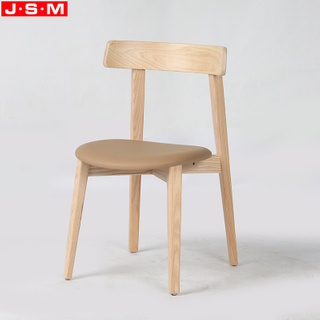 Ash Timber Frame Chairs Restaurant Cushion Back Nordic Dining Chair With Metal Leg