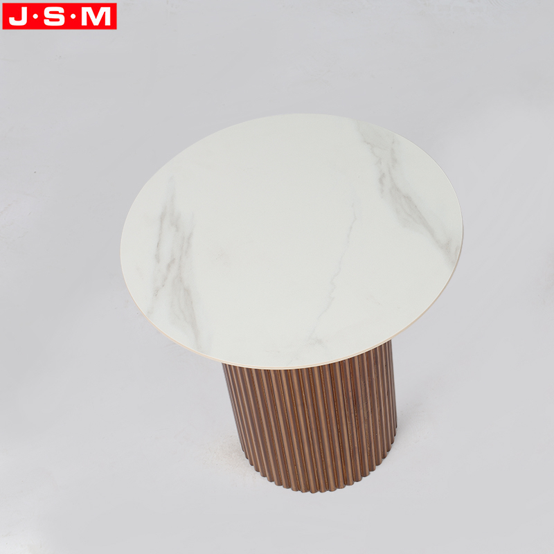 Ceramic Top Modern Hotel Small Coffee Table Black Oval Round Coffee Table