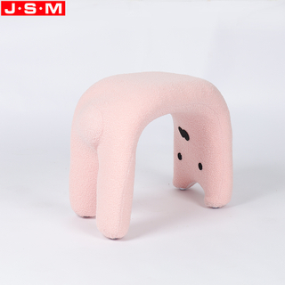 Plastic Stool Fabric Upholstery Footstool Round Stool Ottoman Wooden Frame with Fabric Or PU Upholstery