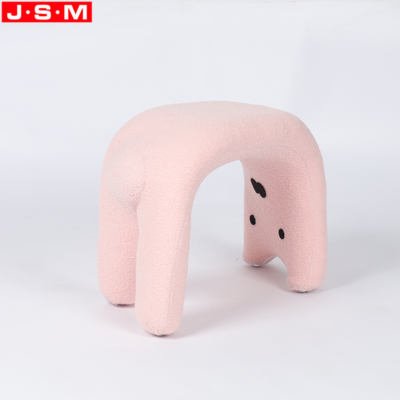 Plastic Stool Fabric Upholstery Footstool Round Stool Ottoman Wooden Frame with Fabric Or PU Upholstery