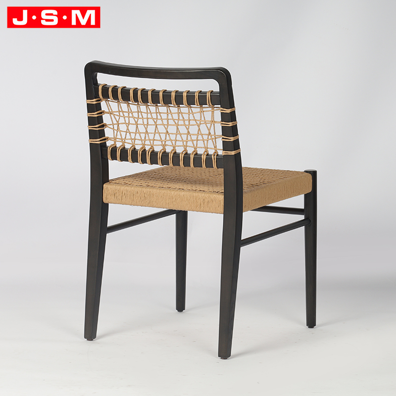 Rusticcafefurniture Sillas De Comedor Nordic Solid Wood Dining Chair American Paper Rope Back and Seat Wooden Dining Chair