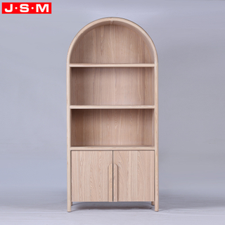 Factory Customized Nordic Minimalist Arched Bookshelf Living Room Furniture Solid Wood Shelf Arched Bookcase Cabinet