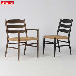 Modern Timber Frame Wooden Chair Solid Wood Restaurant Dinning Room Side Chair with Paper Rope Seat for Home