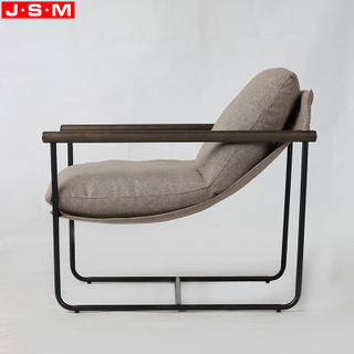 Leather Armchair Room Seating Chairs Set Sofa Single Armchair Cushion Metal Frame