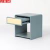 Wholesale Hot Sale Wooden Modern Metal Base Bedside Table Plywood with Veneer