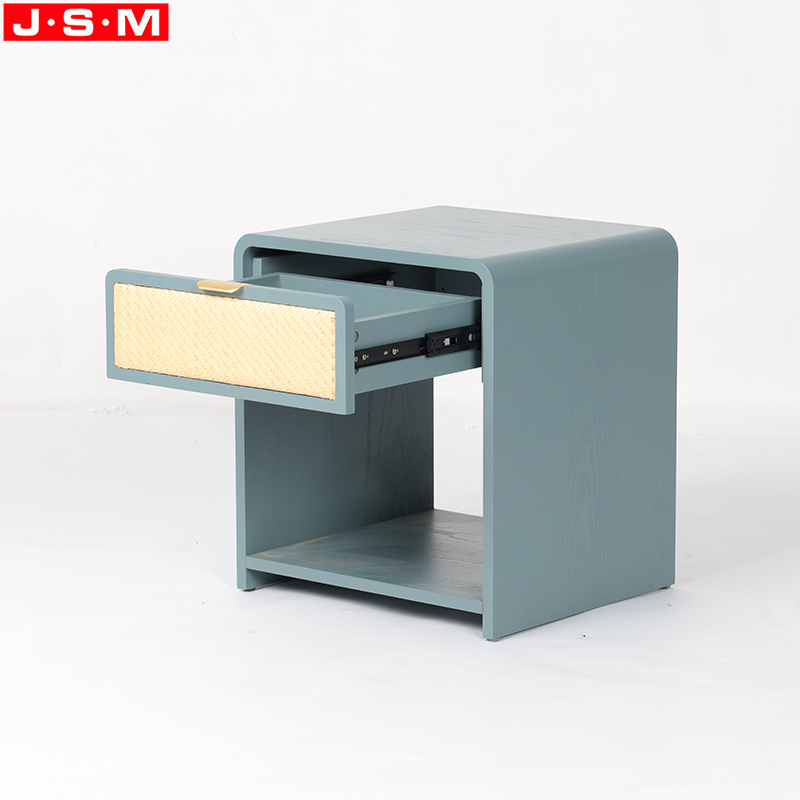Wholesale Hot Sale Wooden Modern Metal Base Bedside Table Plywood with Veneer
