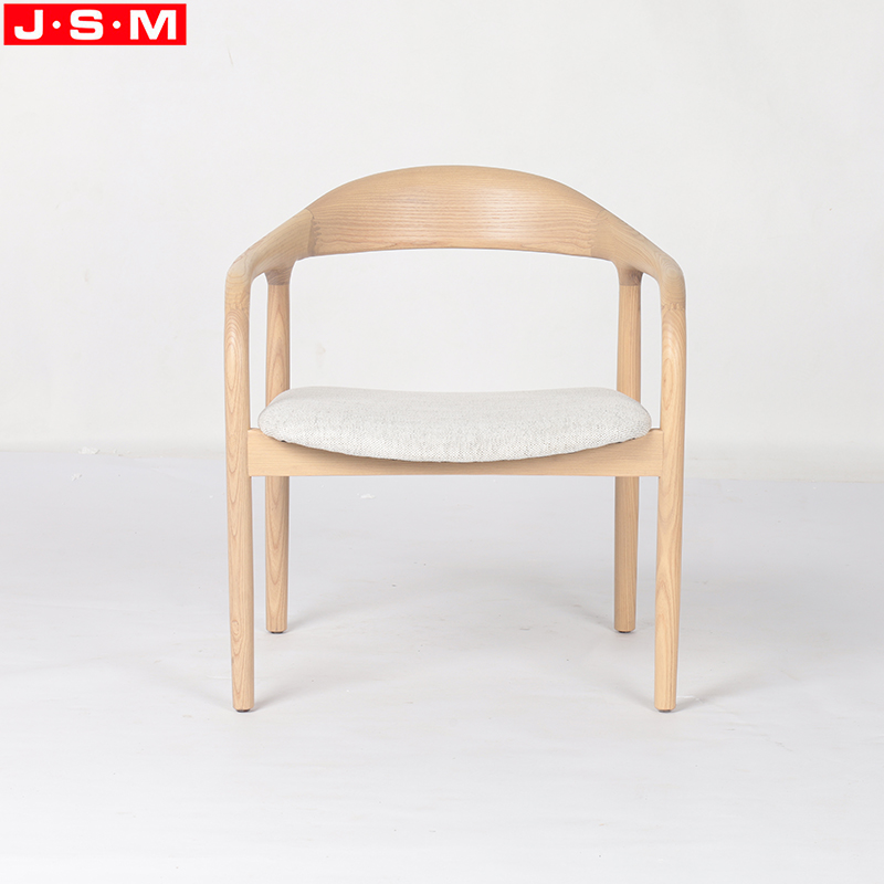 Popular Cushion Seat Ash Wood Armchair Fabric Upholstery Lounge Chair
