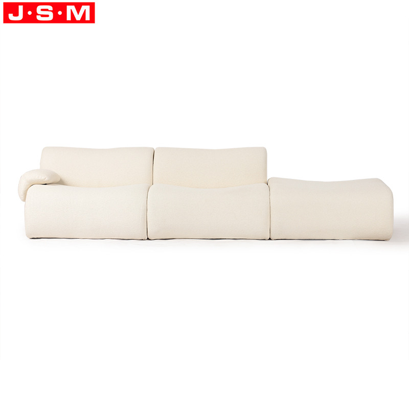 Good Quality Ash Timber Base White Color Ottoman Sofa Household Living Room Sofa
