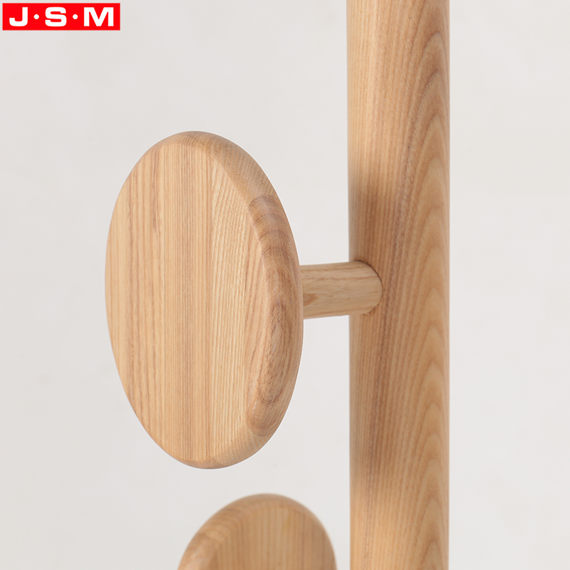 New Design Simple Style Home Hotel Bedroom Floor Ash Timber Standing Coat Racks