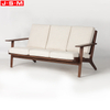 Wholesale North America Style Three Seater Sofa Modern Ash Timber Base Wooden Leisure Sofa For Living Room