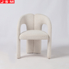 Nordic Living Room Sofa Chair White Fabric Solid Wood Frame Armchair All in fabric or PU upholstery