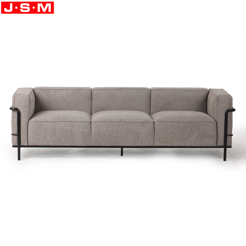 Living Room Large Size Indoor Metal Frame Three Seat Sofa For Hotel Home
