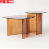 China Furniture Factory Living Room Tempered Glass Side Coffee Table For Home Decor