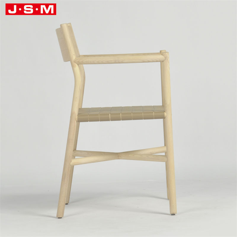 2022 New Designer Cream Caramel Leather Room Furniture Dining Chair With Arms
