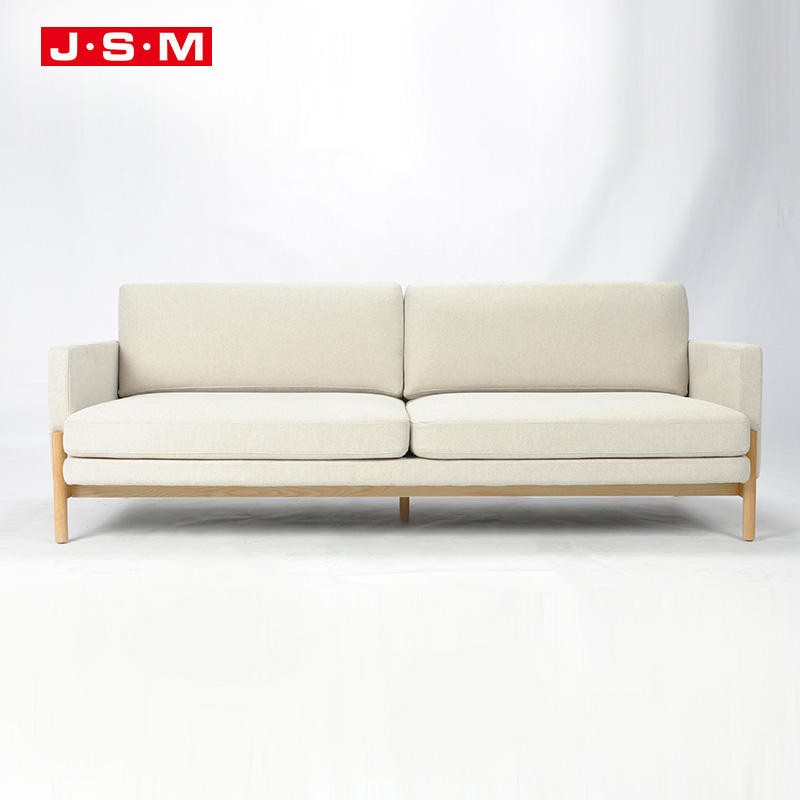 Nordic Modular Sectional L Furniture Wooden 3 Seater Leather Living Room Lounge 3 Seat Sofa