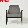 Customizable Dark Gray Leisure Chair Wooden Frame Upholstered Ash Timber Base Lounge Armchairs