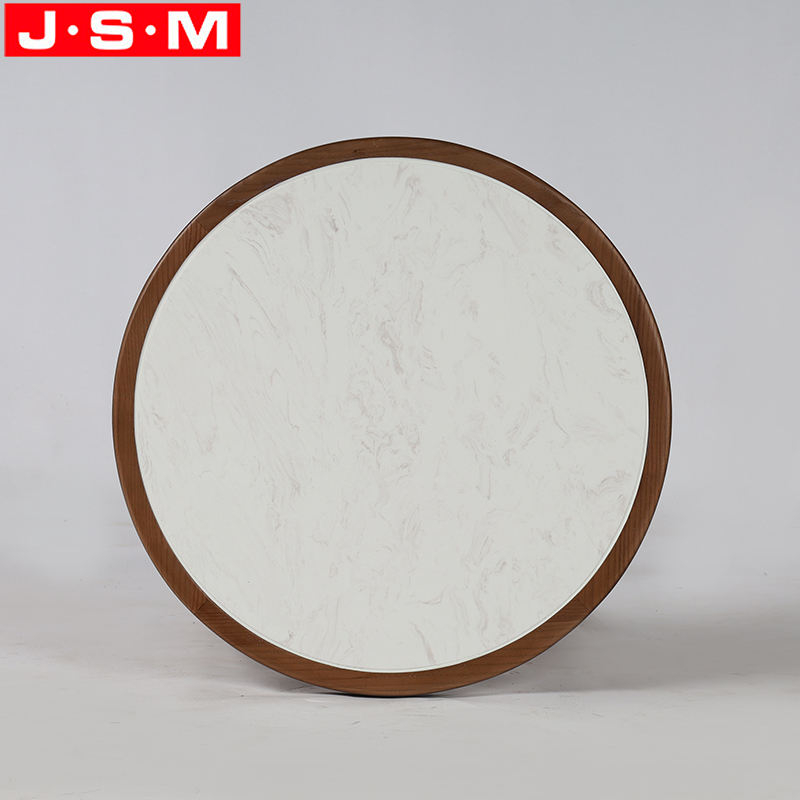Contemporary Round Wood Coffee Table Rock Slab Table Top Tea Table