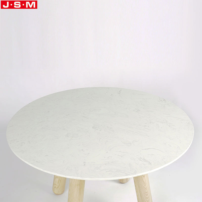 New Arrival Rock Slab Top Dining Table Ash Timber Base Dinning Room Table