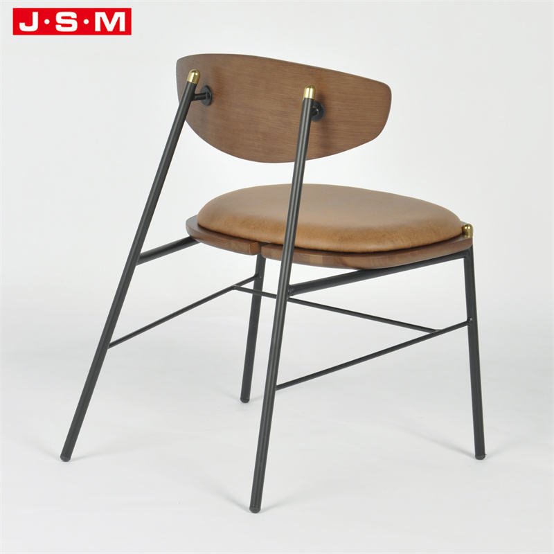 Wholesale Living Room Wabi-Sabi Leisure Style Leather Cover Metal Frame Armchair
