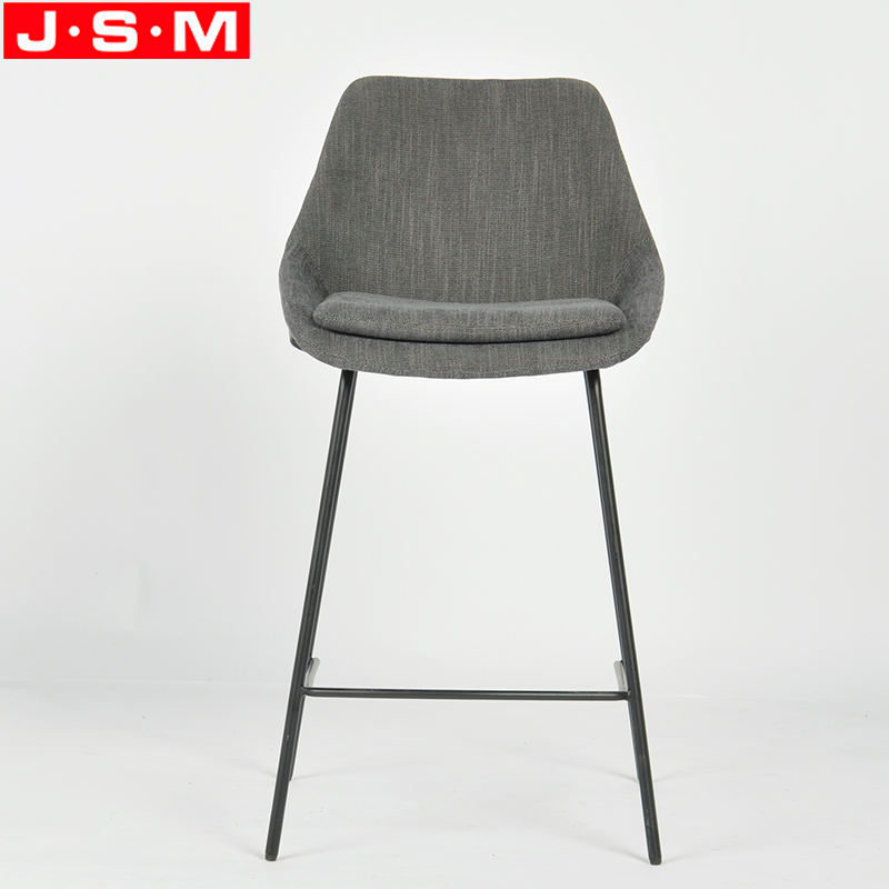 Vintage Kitchen Outdoor Counter High Metal Leg Black Upholstered Bar Stool