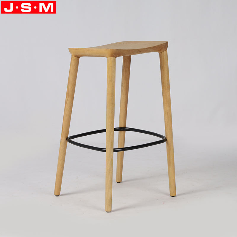 Kitchen Bar Stool High Footed Cushion Seat Barstool High Bar Chair With Backrest