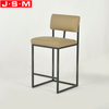 Wooden Frame Metal Base High Bar Chair Barstool Brown Bar Stools For Kitchen Dining
