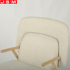 Modern Customized Home Office Bedroom Armchair Wooden Frame Beige White Arm Chair