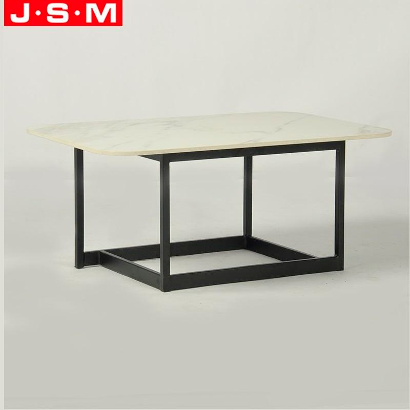 Modern And Simple Living Room Rectangle Coffee Table With Metal Frame